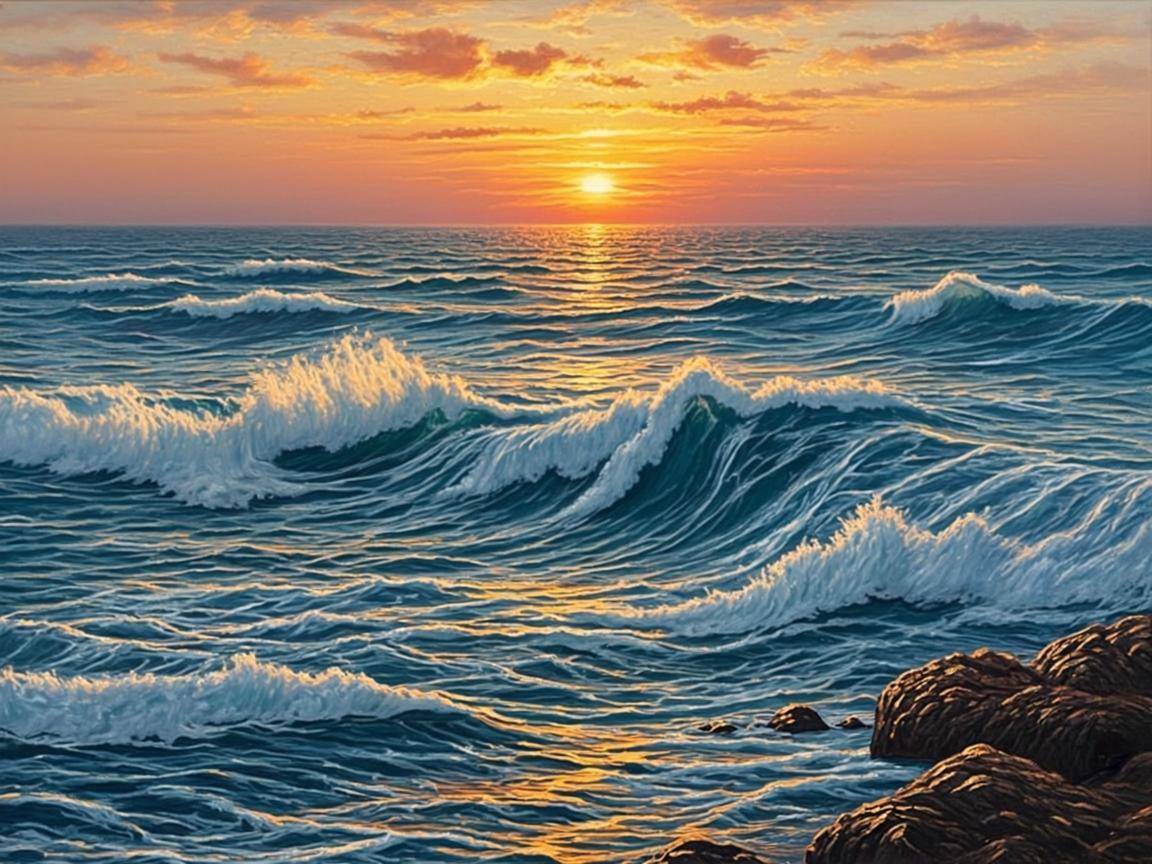 Морской пейзаж на закате